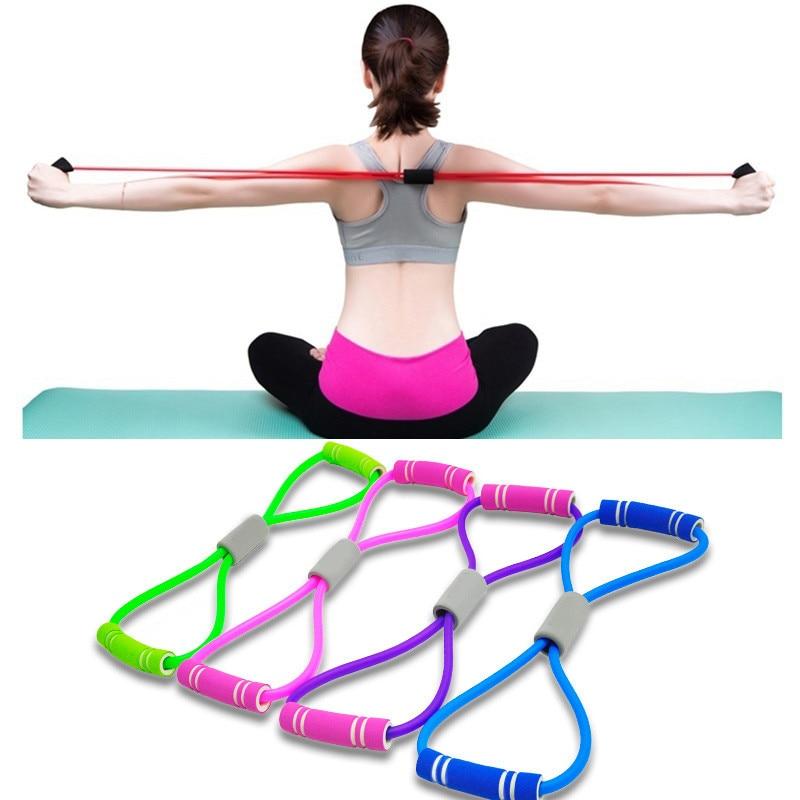 8 Word Fitness Yoga Gum Resistance Rubber Bands Fitness Elastic Band Fitness Equipment Expander Workout Gym Exercise Train hot