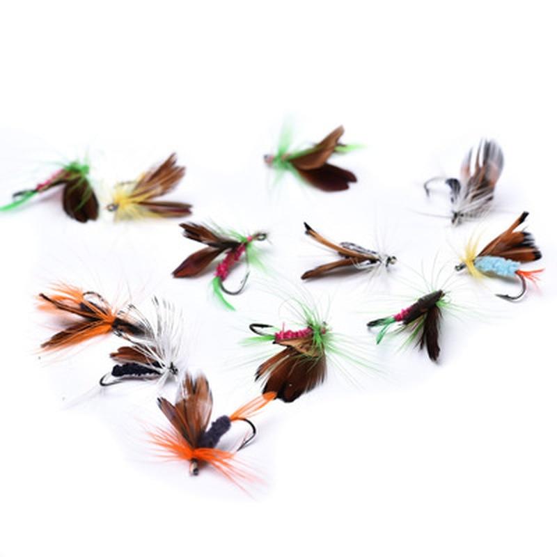 12Pcs/set Insects Flies Fly Fishing Lures Bait High Carbon Steel Hook Fish Tackle With Super Sharpened Crank Hook Perfect Decoy