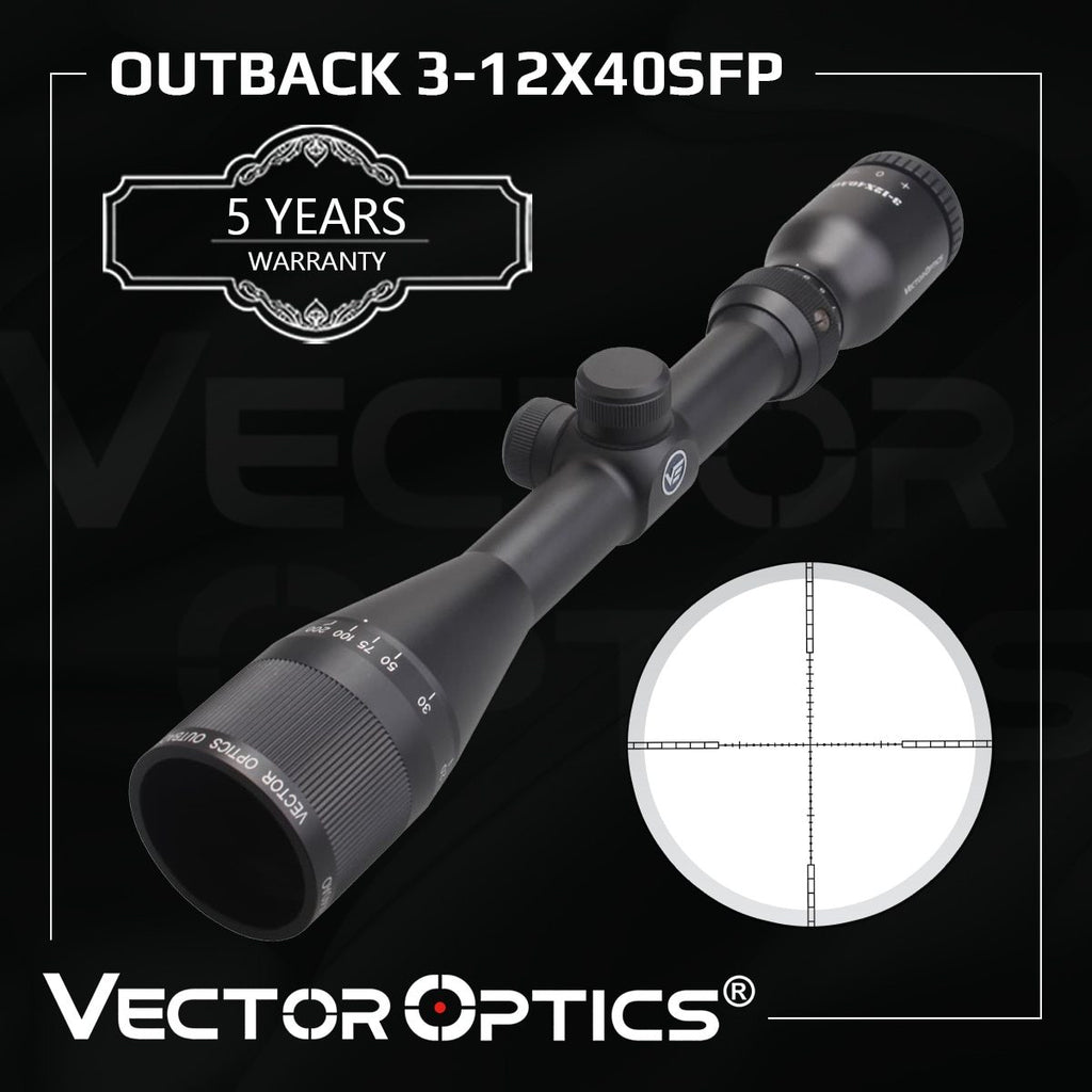Vector Optics Outback 3-12x40SFP Riflescope 25.4mm 1" Monotube 1/4 MOA Hunting Focus .223 5.56mm Rifle Scope Air Gun