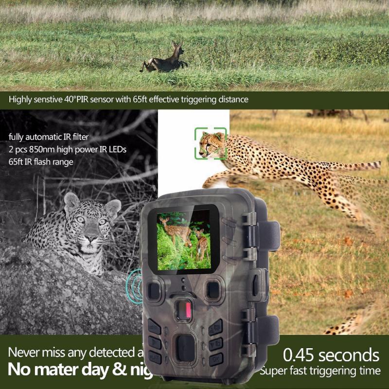 Mini301 Hunting Camera 12MP 1080P Trail Camera Night Vision PIR Sensor 0.45s Fast Trigger Hunting Camera Hunting Accessory