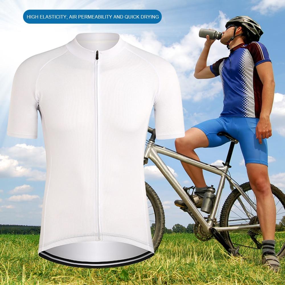 Men Cycling Sportwears Top Short-Sleeved Solid Color Bike Riding Clothes Breathable Mesh Fabric Breathable Cycling Sportwears