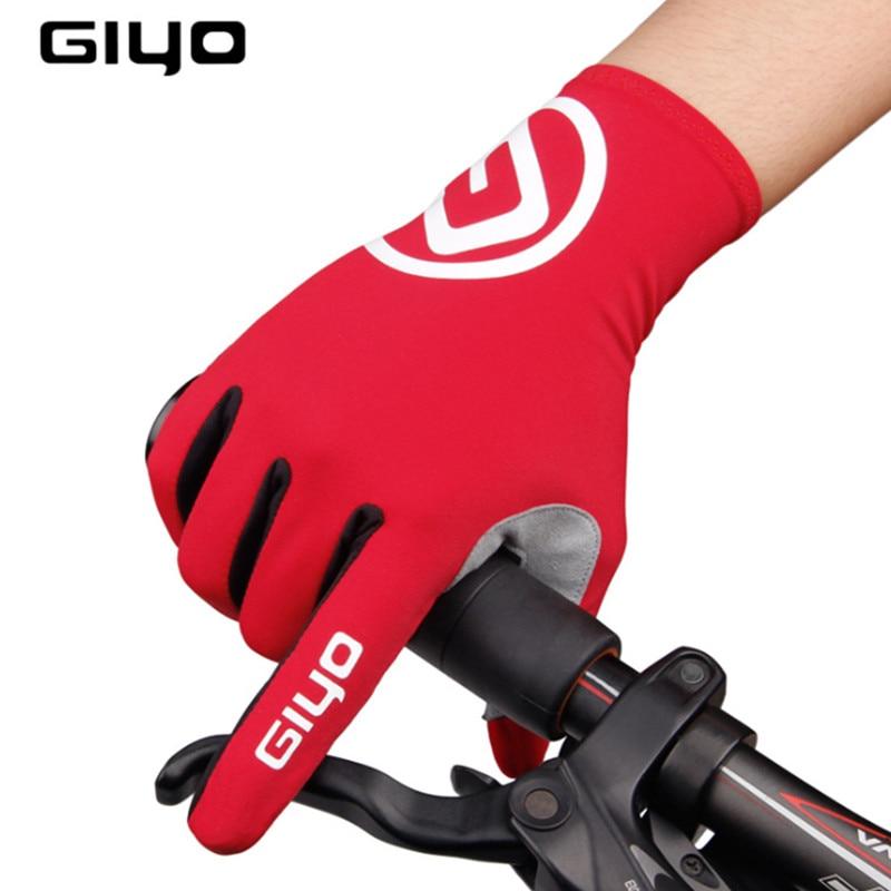 GIYO Touch Screen Long Full Fingers Gel Sports Cycling Gloves MTB Road Bike Riding Racing Gloves Women Men Bicycle Gloves