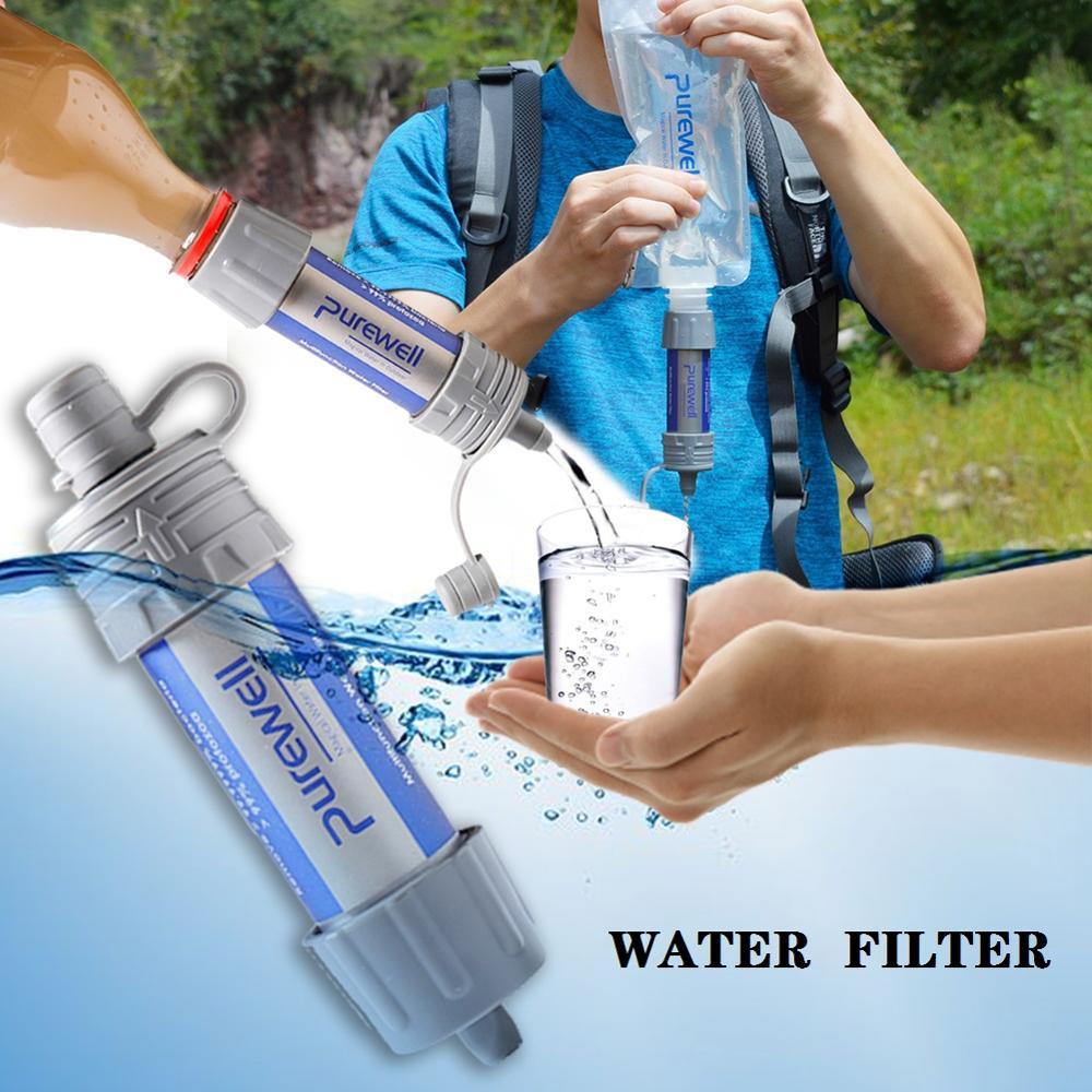 Outdoor Survival Water Filter Straws Camping Equipment Water Purifier Water Filtration System Emergency Hiking Accessories