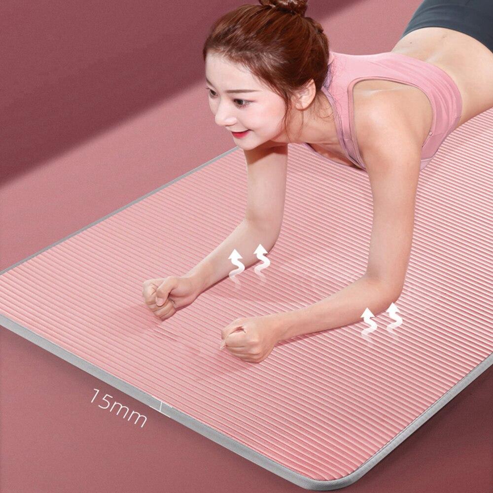 15mm Yoga Mat Carpet  Non-slip Sports Tear Resistant NBR Fitness Mats Sports Gym Pilates Pads With Yoga Bag & Strap  XA111Y