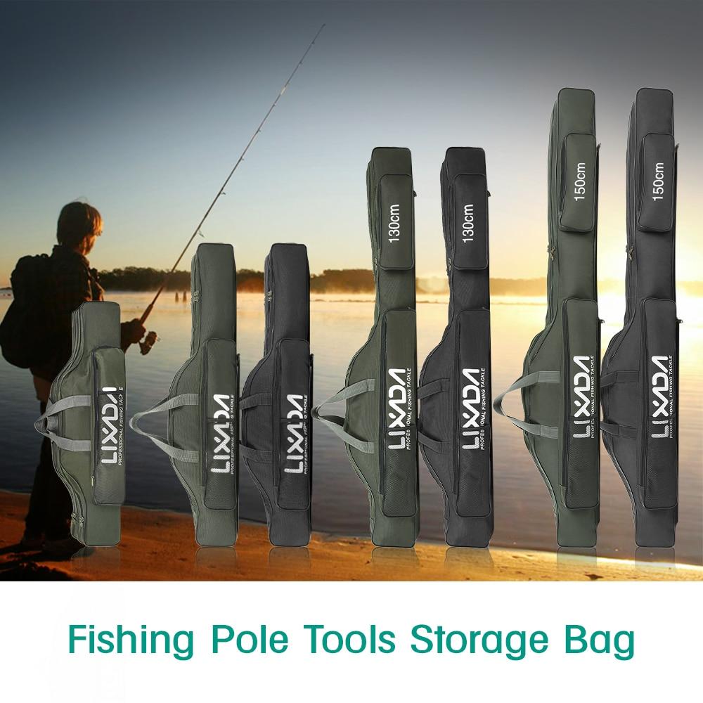 Lixada 100cm/130cm/150cm Fishing Bag Folding Fishing Rod Reel Bag Pole Gear Tackle Tool Carry Case Carrier Storage Bag Organizer