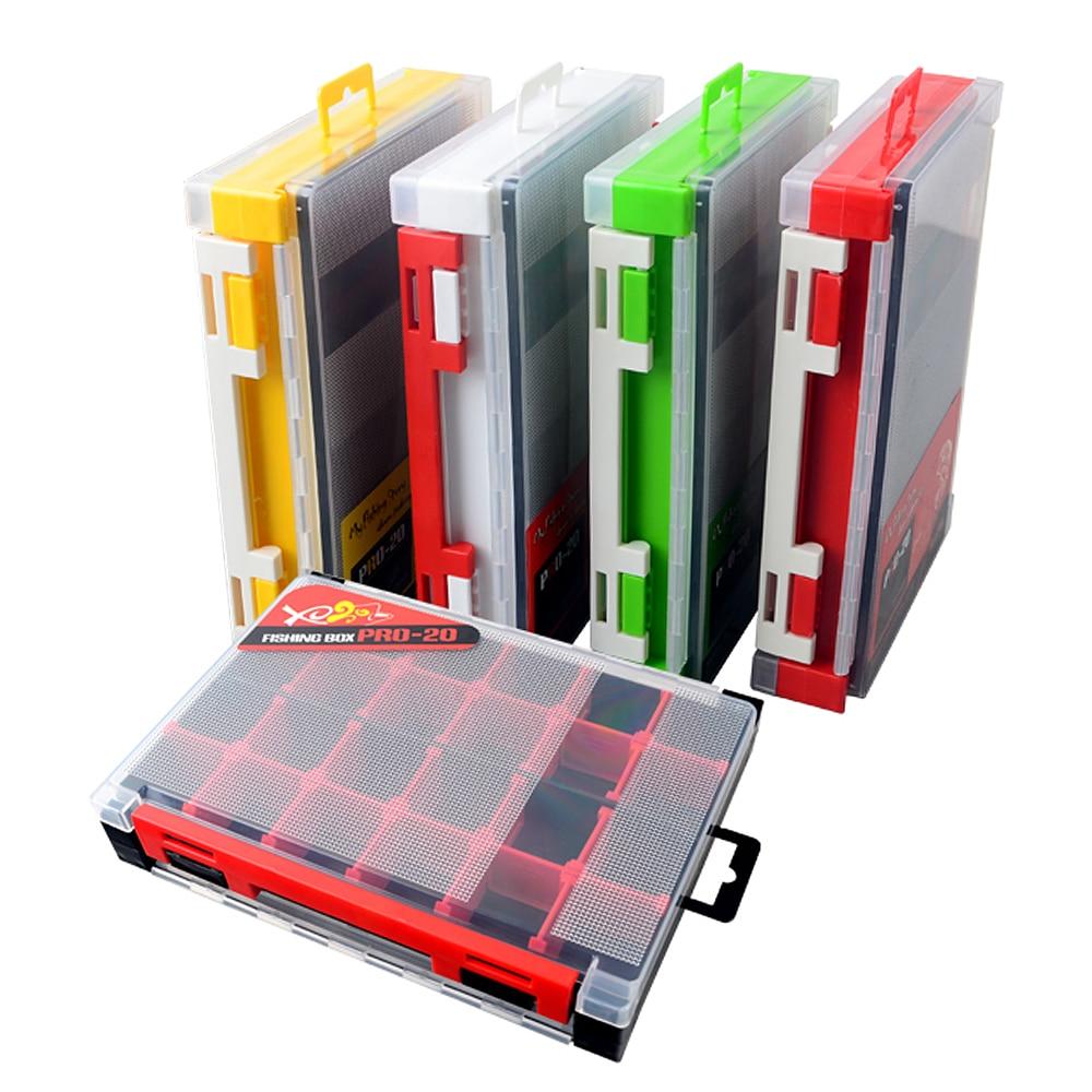 Double Sided Fishing Tackle Box Storage Trays with Removable Dividers Fly Fishing Lures Hooks Organizer Box Case Fishing