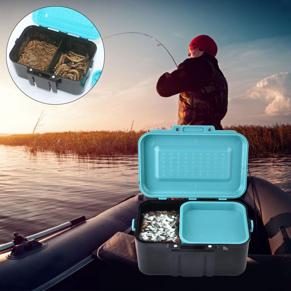 Portable Bait Storage Box Worm Fishing Tackle Live Bait Container Box Hanging Waist Live Bait Box Fishing Tackle Accessory Box
