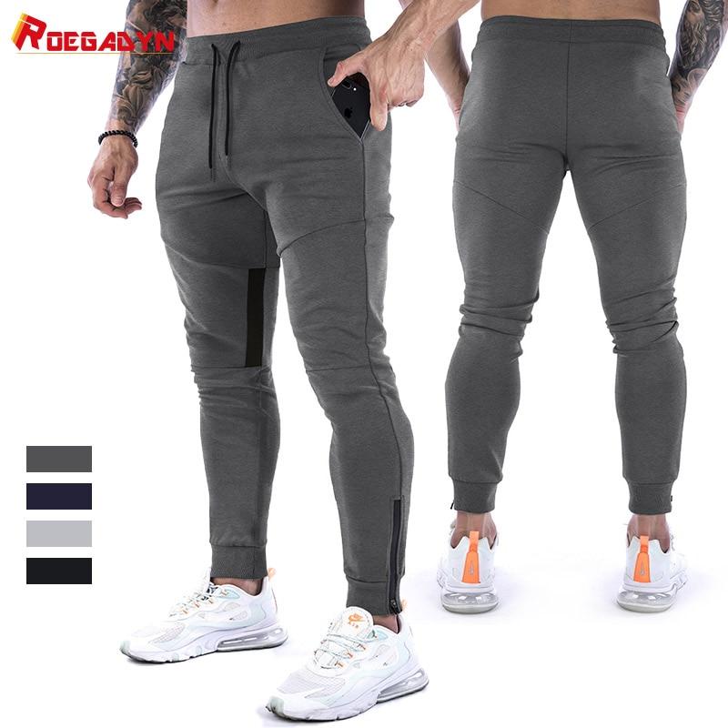 ROEGADYN Fitness Sweatpants Training Jogging Pants Men Foot Mouth Zipper Design Jogging Men'S Sports Pants Gym Pants For Men Gym