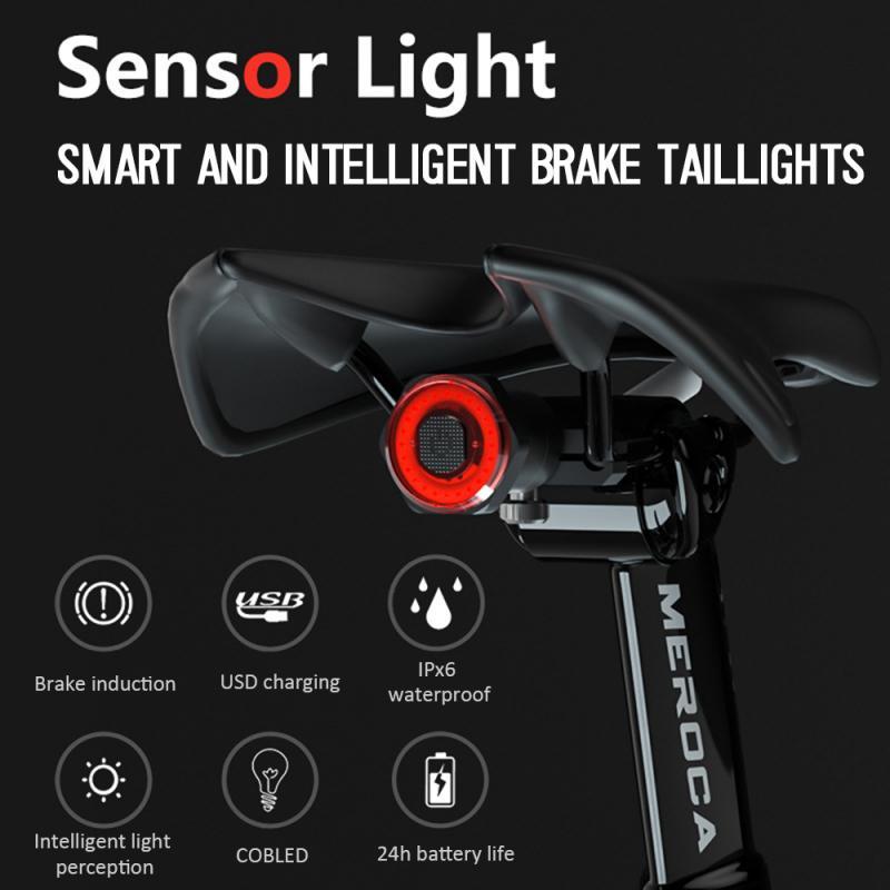 Intelligent Induction Brake Taillights Mountain Bike Lights Usb Charging Riding Intelligent Induction Brake Tail Lamp USB