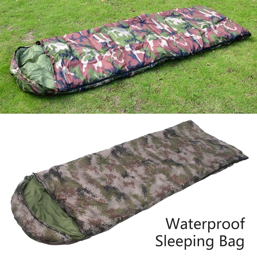 Camping Sleeping Bag Lightweight Warm & Cold Envelope Cushion Camouflage Sleep Case Outdoor Traveling Hiking Quilt Waterproof