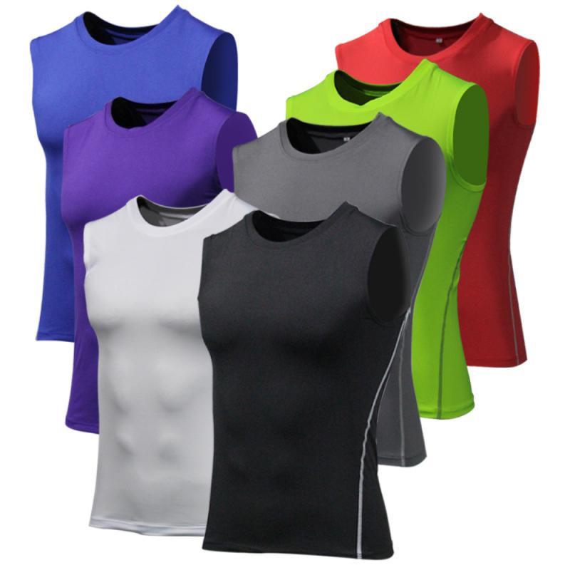 Running T-Shirts Fitness Running Quick-drying Vest Breathable Training Stretch Compression Tights Gym Workout Clothes Underwear