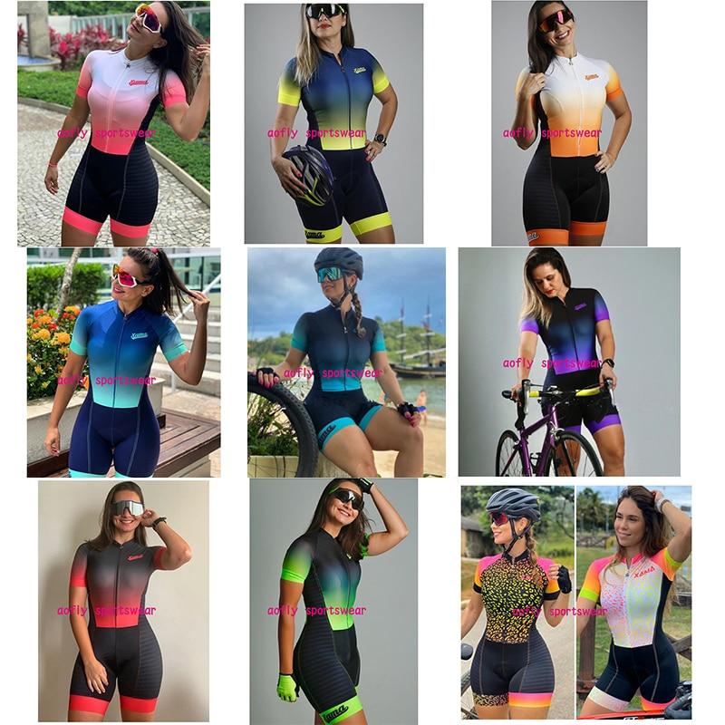 2021 XAMA Pro Women's Triathlon Short Cycling Jersey Sets Skinsuit Maillot Ropa Ciclismo Bicycle Mujer Bike Clothes Go Jumpsuit