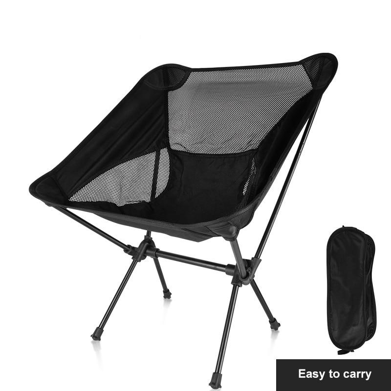 Portable Ultralight Camping Chair Durable Outdoor Folding Fishing Chair Alluminum Beach Picnic Chair Breathable Oxford Fabric